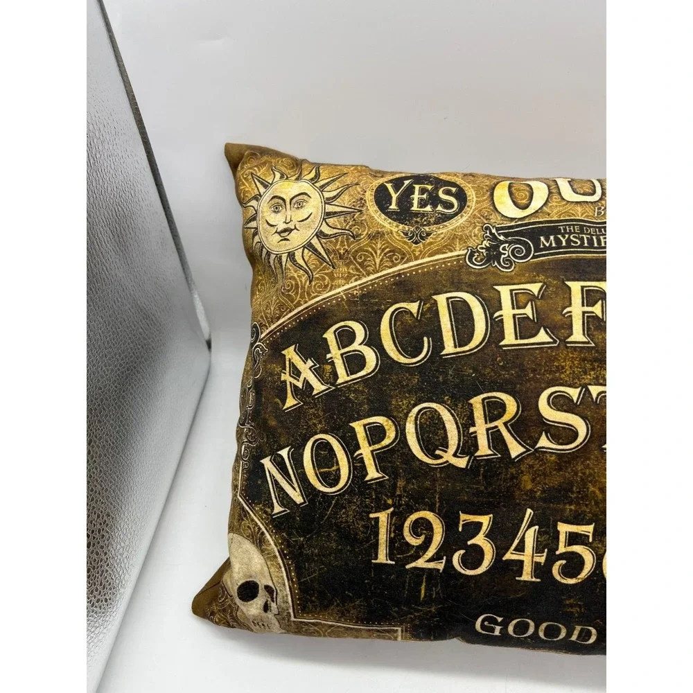Ouija Board Mystifying Oracle Pillow Gothic Dark Academia Front Back Printed